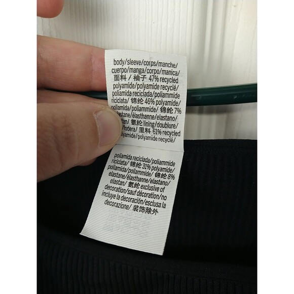 Pink Victoria Secret Woman M Black Long Sleeve Bodysuit Square Neck Ribbed - Picture 5 of 8